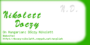 nikolett doczy business card